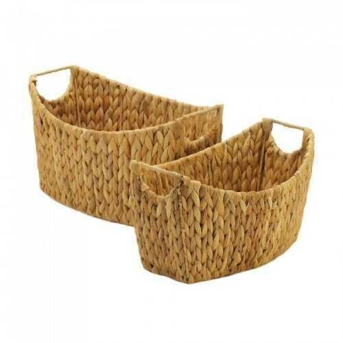 Natural Water Hyacinth Oblong Baskets (pack of 1 SET)
