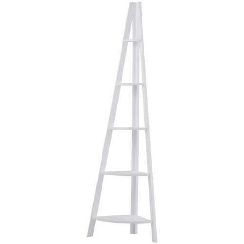 5 Tier Floor Corner Stand Ladder Shelves Bookshelf