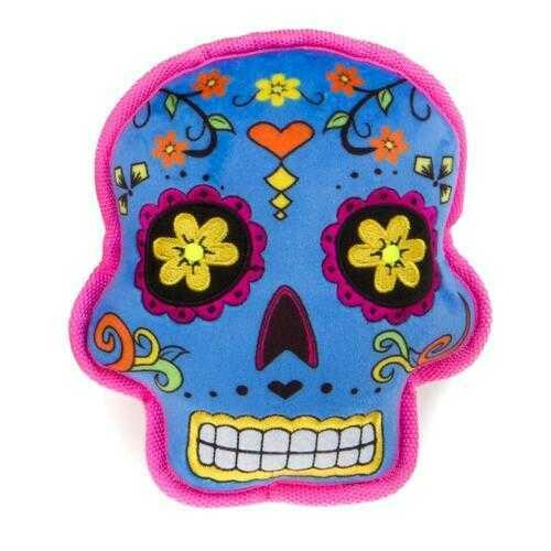 goDog Sugar Skulls Tough Dog Toy - Blue