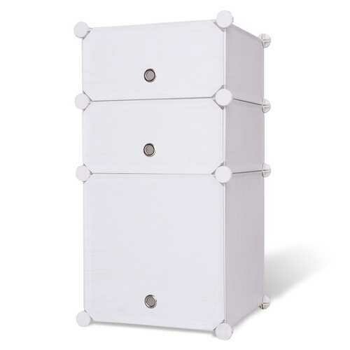 Bookcase Storage Cabinet with 3 Compartments
