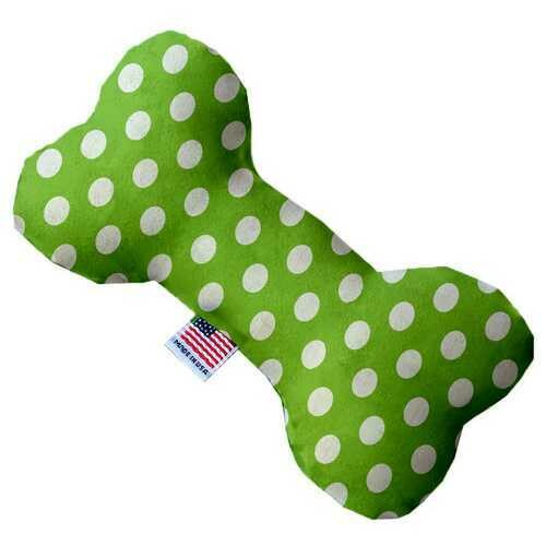 Lime Green Swiss Dots 6 Inch Bone Dog Toy