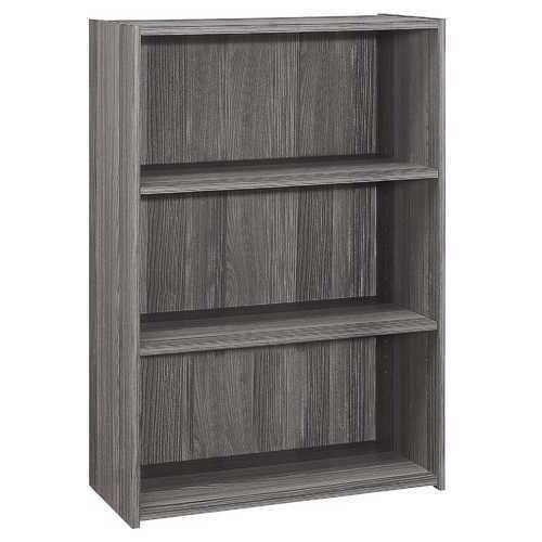 11.75&quot;x 24.75&quot;x 35.5&quot; Bookcase Grey With 3 Shelves