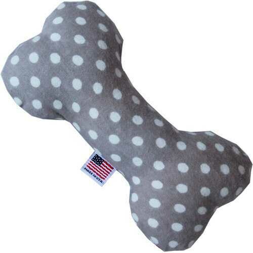 Swiss Dots 6 inch Bone Dog Toy Grey