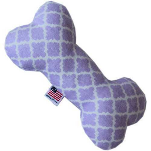 Quatrefoil 6 inch Bone Dog Toy Lavender