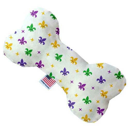 Confetti Fleur de Lis Mardi Gras 6 inch Bone Dog Toy