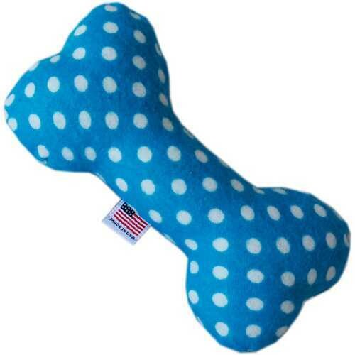 Swiss Dots 6 inch Bone Dog Toy Blue