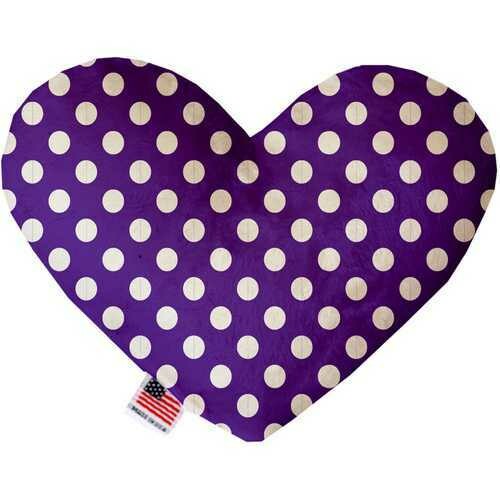 Royal Purple Swiss Dots 6 Inch Heart Dog Toy