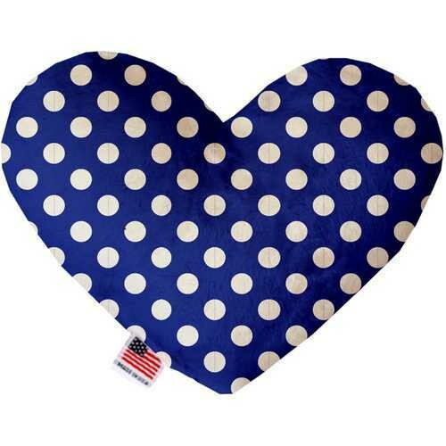 Bright Blue Swiss Dots 6 Inch Heart Dog Toy