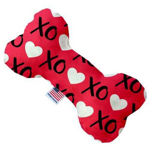 Red XOXO 6 inch Bone Dog Toy