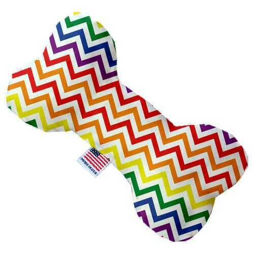 Rainbow Chevron 10 inch Bone Dog Toy