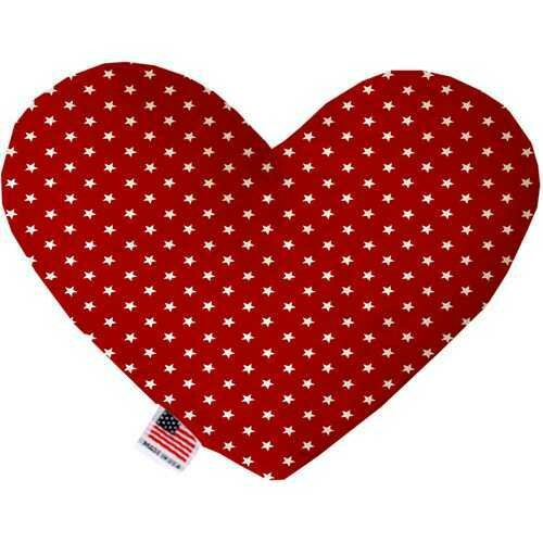 Red Stars 6 inch Heart Dog Toy