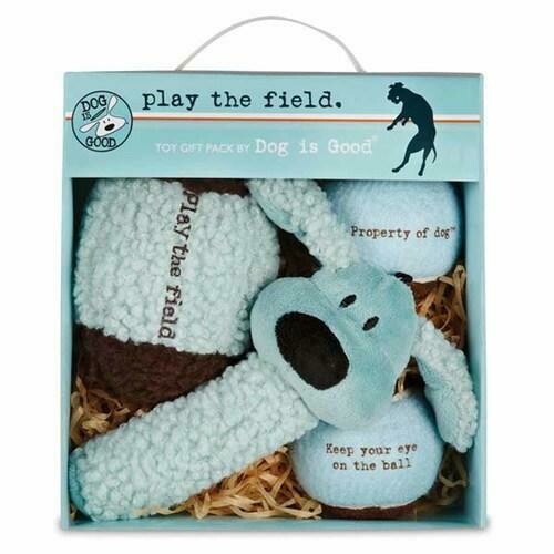 Dog is Good Play the Field Dog Toy Gift Pack - Blue