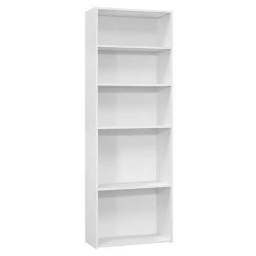 11.75&quot;x 24.75&quot;x 71.25&quot; Bookcase White With 5 Shelves