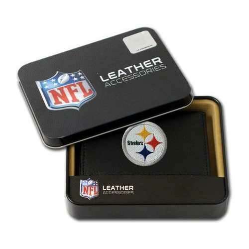 Pittsburgh Steelers Wallet Trifold Leather Embroidered