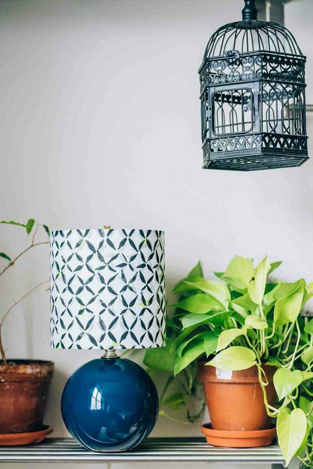 Handcrafted Linen Cotton Lampshade in Chainlink | Dawn- Custom Montreal Design