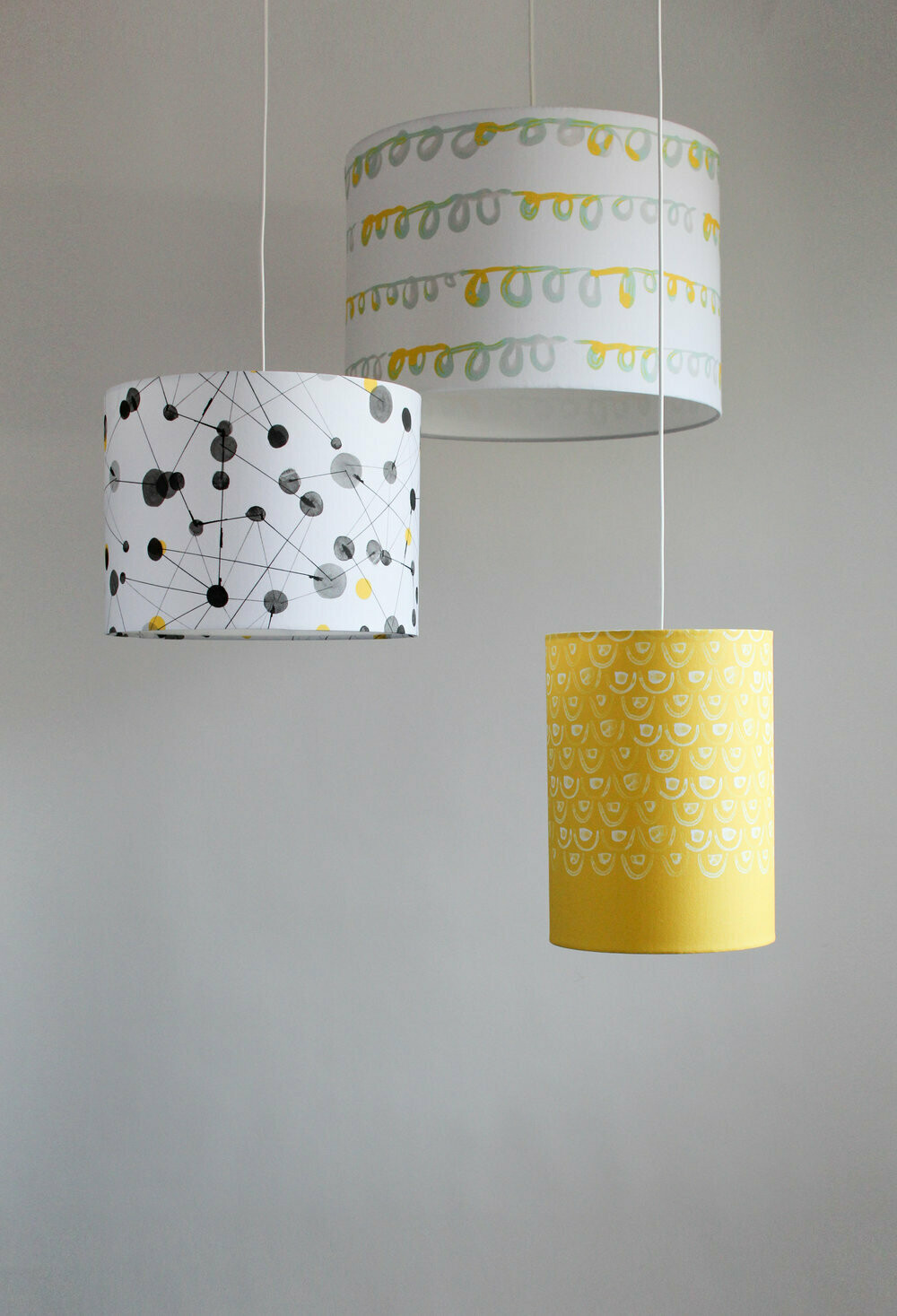 Handcrafted Linen Cotton Lampshade in GeoDot | Winter Sun- Custom Montreal Design