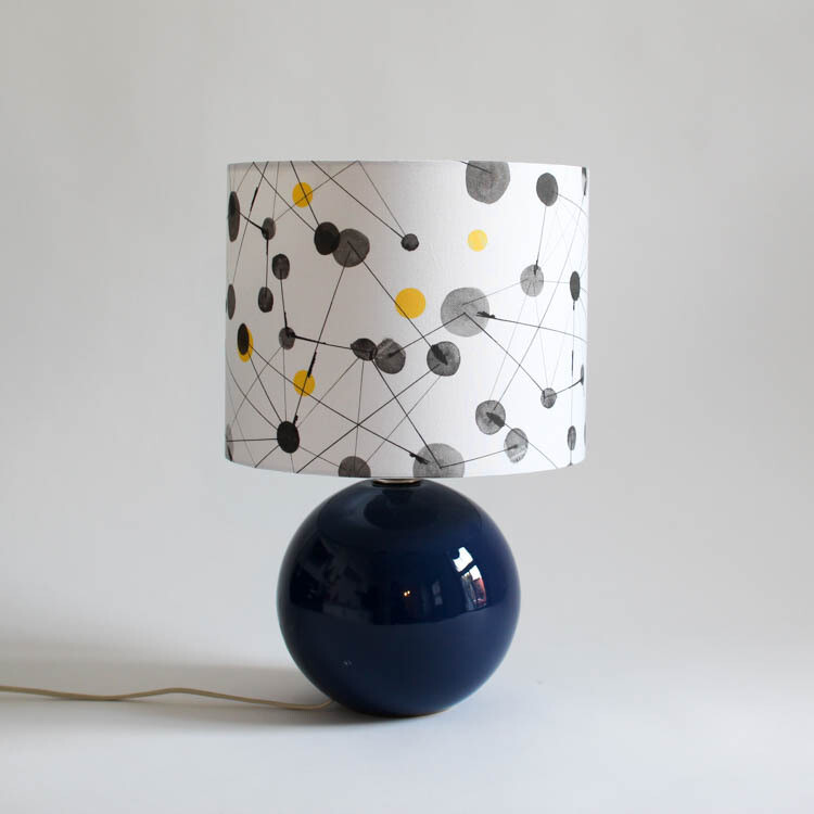 Handcrafted Linen Cotton Lampshade in GeoDot | Winter Sun- Custom Montreal Design