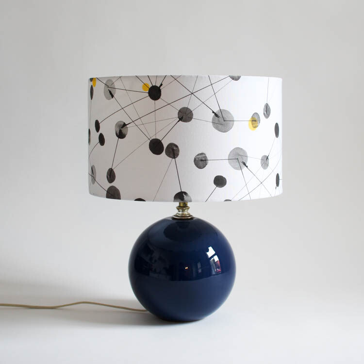 Handcrafted Linen Cotton Lampshade in GeoDot | Winter Sun- Custom Montreal Design