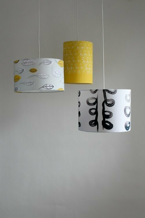 Handcrafted Linen Cotton Lampshade Loop Vertical | Winter Sun- Custom Montreal Design
