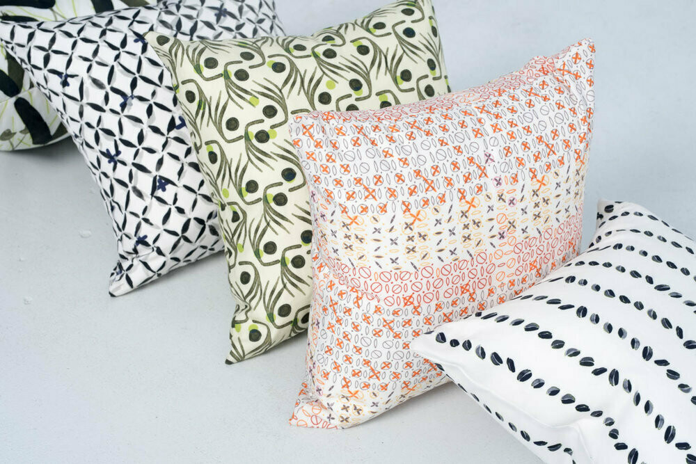 Linen Cotton Decorative Pillow - Pillow in Alleys | Dawn Pattern - Handcrafted Montreal