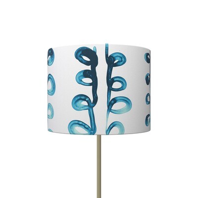 Handcrafted Linen Cotton Lampshade in Loop Vertical | Winter Blues- Custom Montreal Design