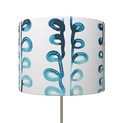 Handcrafted Linen Cotton Lampshade in Loop Vertical | Winter Blues- Custom Montreal Design