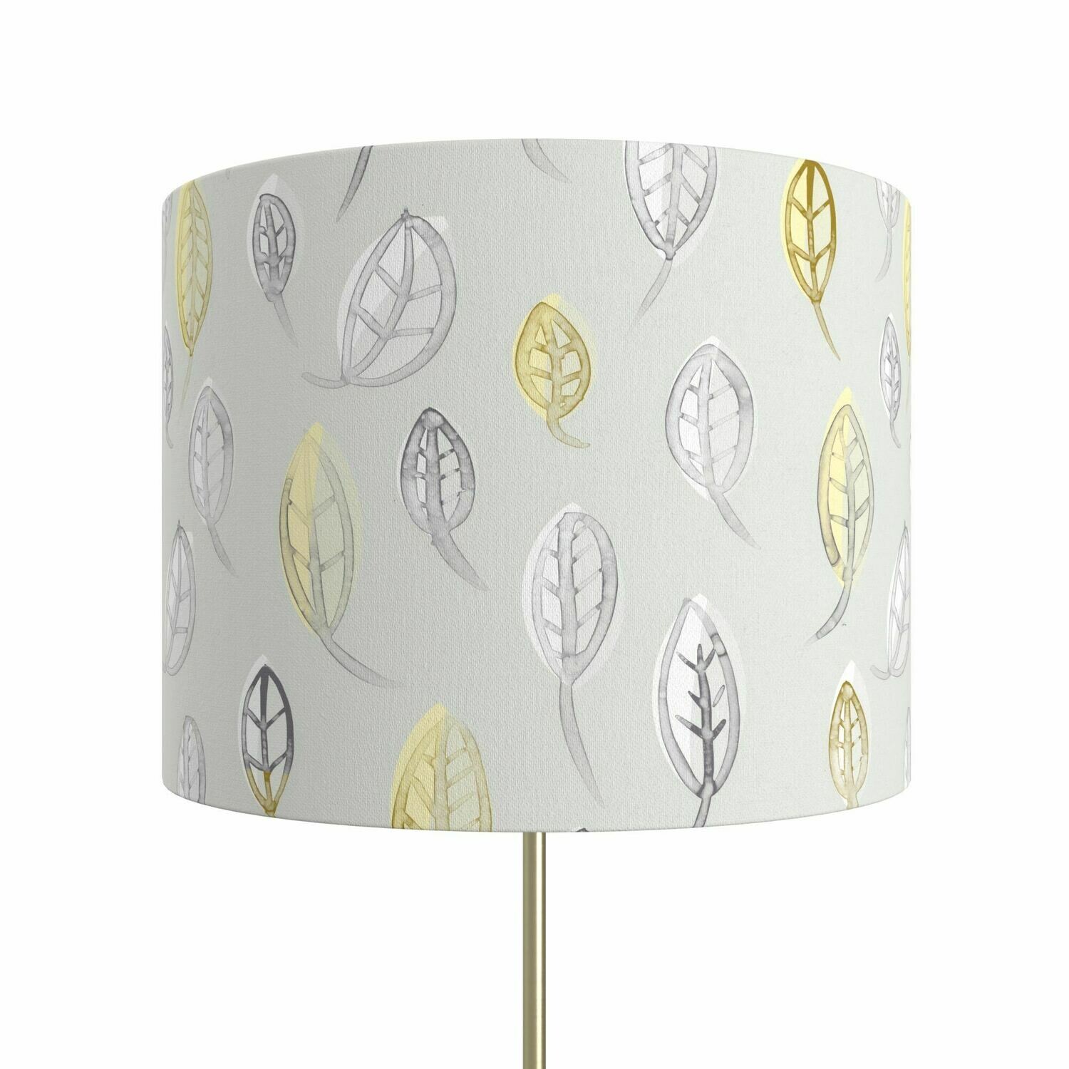 Handcrafted Linen Cotton Lampshade in Leaves | Winter Sun- Custom Montreal Design