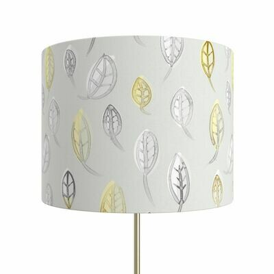 Handcrafted Linen Cotton Lampshade in Leaves | Winter Sun- Custom Montreal Design
