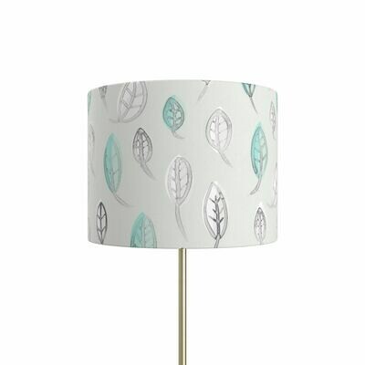 Handcrafted Linen Cotton Lampshade in Leaves | Winter Blues- Custom Montreal Design