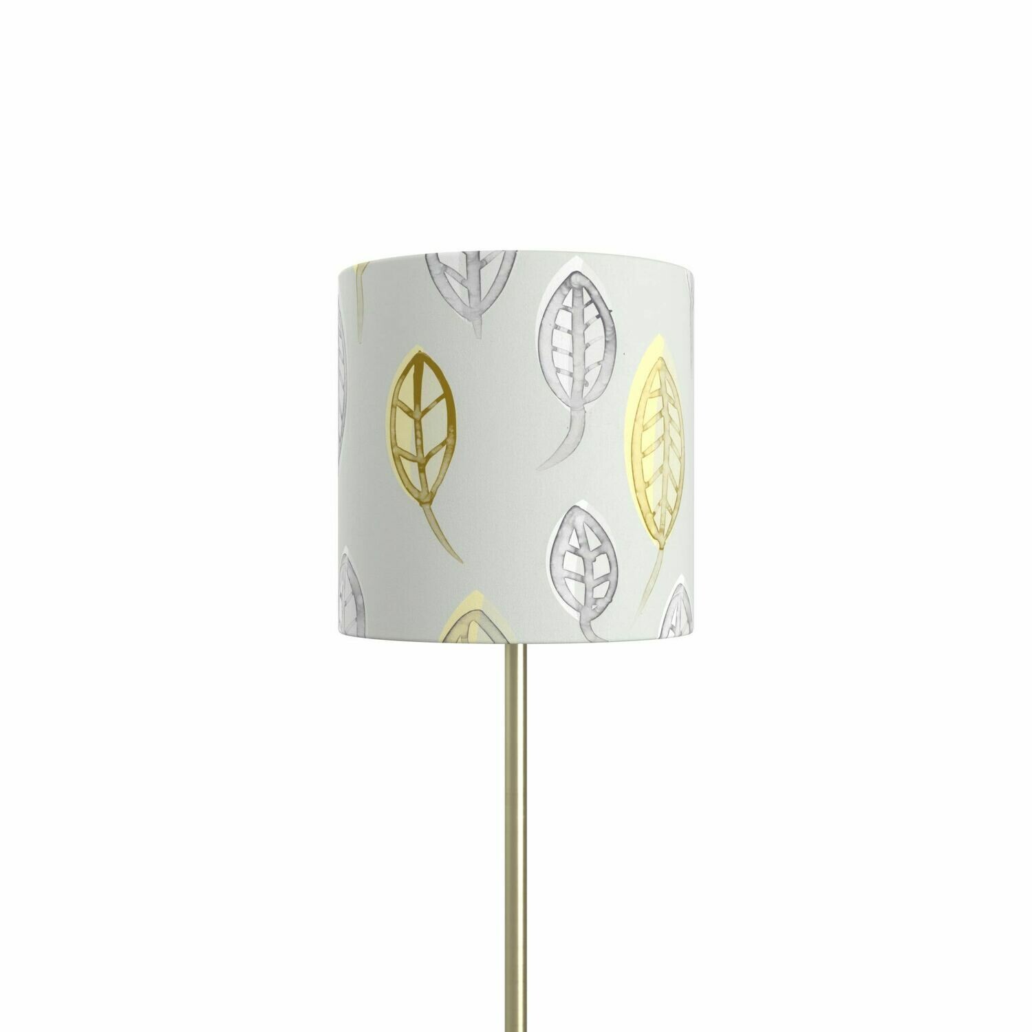 Handcrafted Linen Cotton Lampshade in Leaves | Winter Sun- Custom Montreal Design
