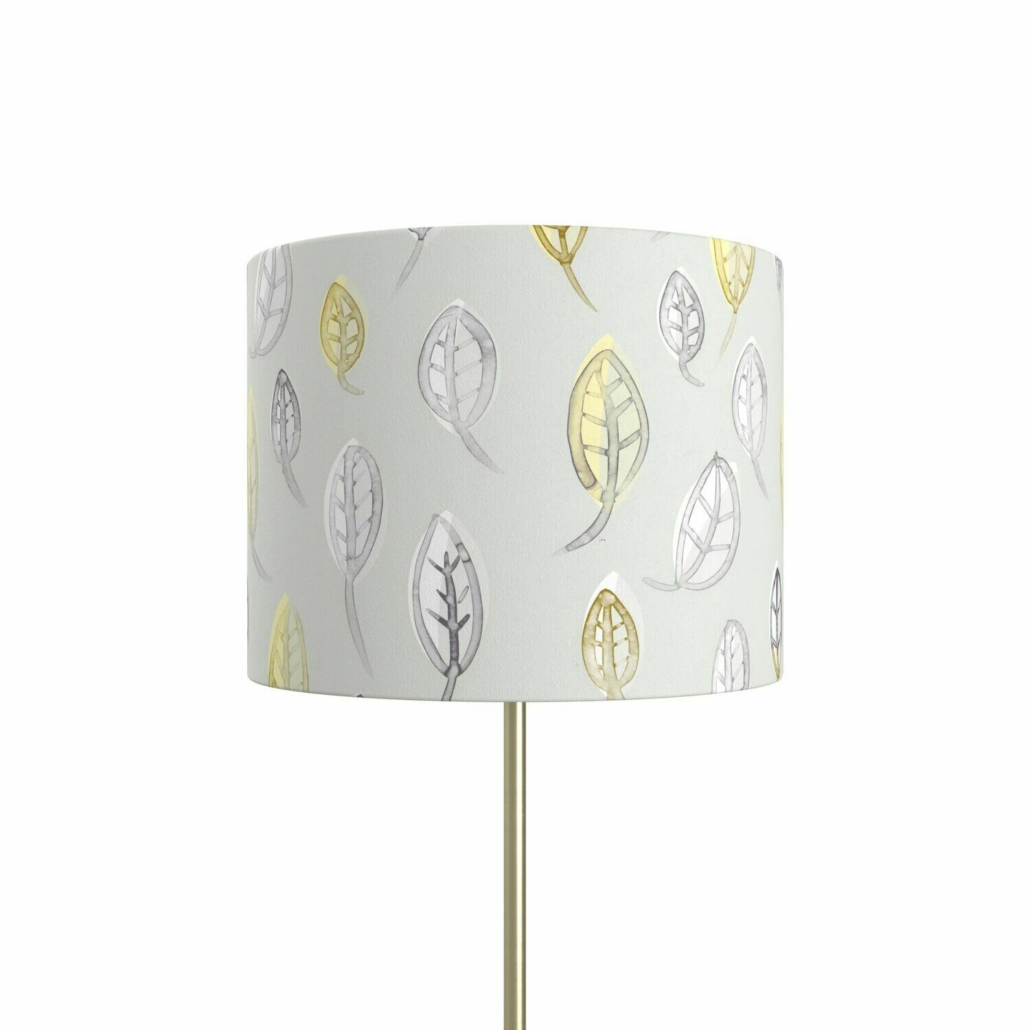 Handcrafted Linen Cotton Lampshade in Leaves | Winter Sun- Custom Montreal Design