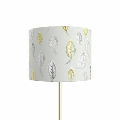 Handcrafted Linen Cotton Lampshade in Leaves | Winter Sun- Custom Montreal Design