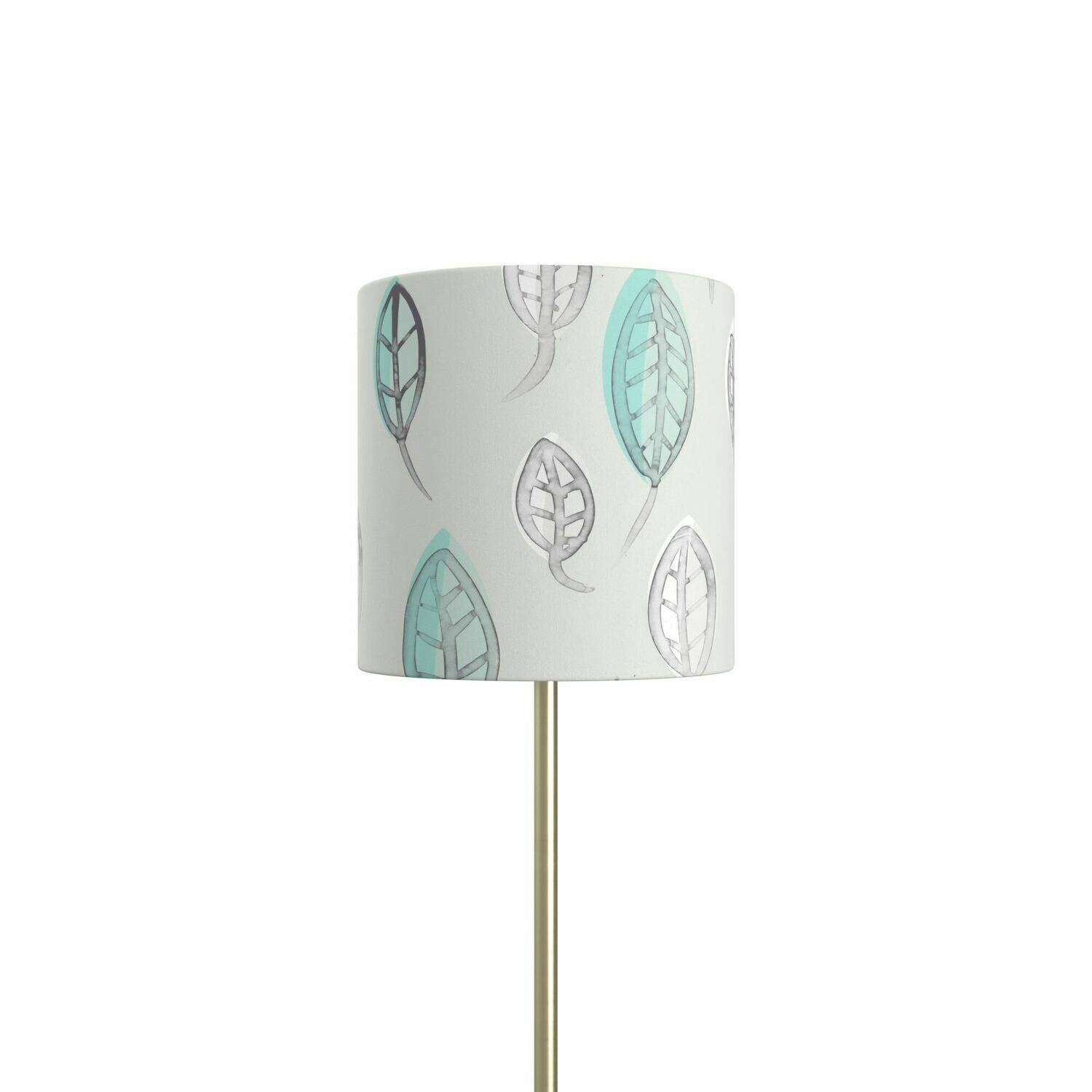 Handcrafted Linen Cotton Lampshade in Leaves | Winter Blues- Custom Montreal Design