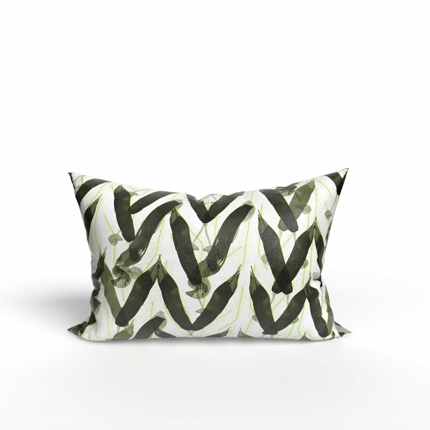 Linen Cotton Decorative Pillow - Pillow in Milkweed | Dusk Pattern - Handcrafted Montreal