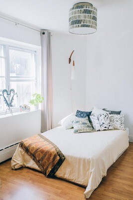 Handcrafted Linen Cotton Lampshade in Mown | Pause- Custom Montreal Design
