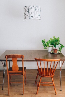 Handcrafted Linen Cotton Lampshade in Ficus | Pause- Custom Montreal Design