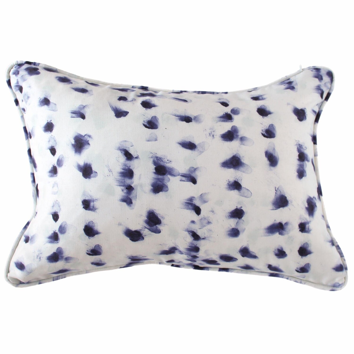 Linen Cotton Decorative Pillow - Smudge | Indigo Pattern - Handcrafted Montreal