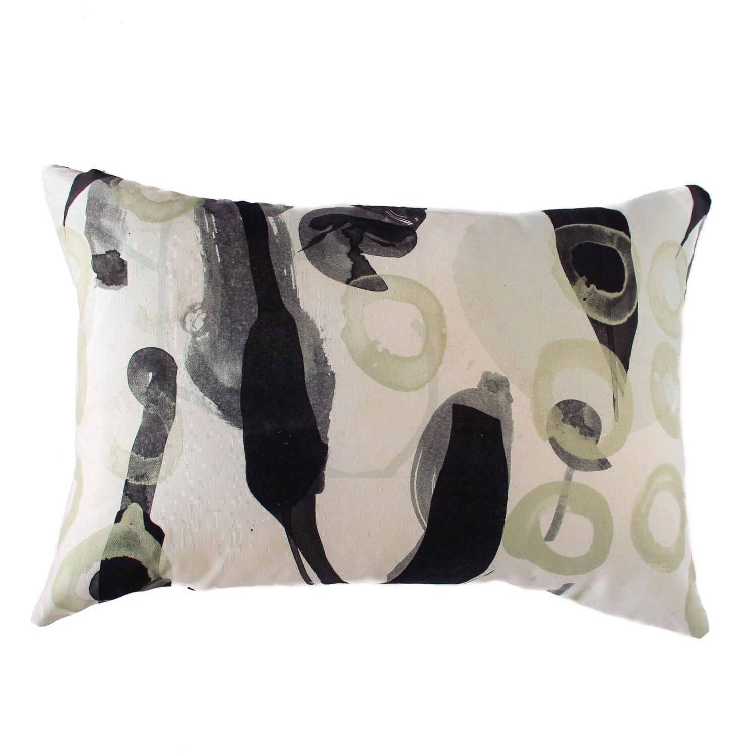 Linen Cotton Decorative Pillow - Swim | Cream Pattern - Handcrafted Montreal