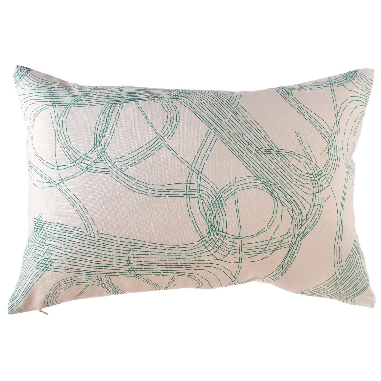 Linen Cotton Decorative Pillow - Swell | Mint Pattern - Handcrafted Montreal