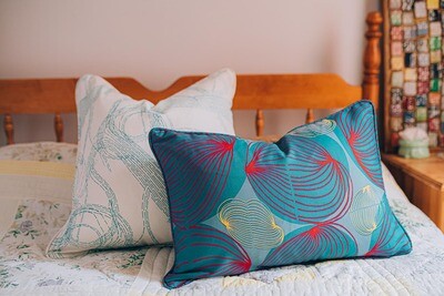 Linen Cotton Decorative Pillow - Tumble | Gumball Pattern - Handcrafted Montreal