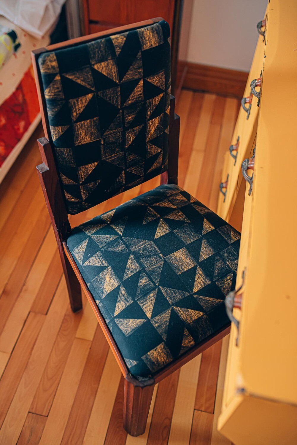 Handcrafted Linen Cotton Lampshade in Tile | Golden- Custom Montreal Design