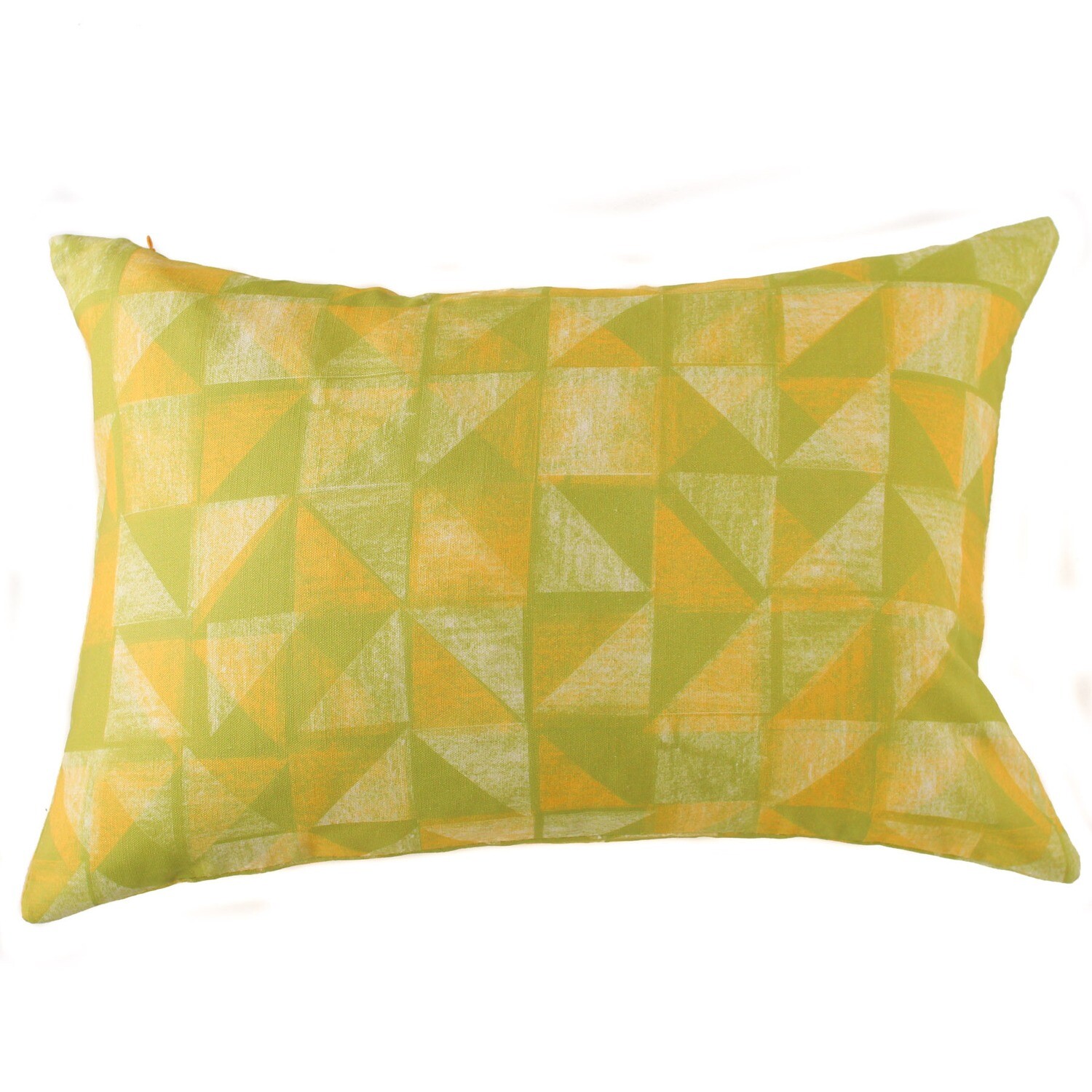 Linen Cotton Decorative Pillow - Tile | Citron Pattern - Handcrafted Montreal
