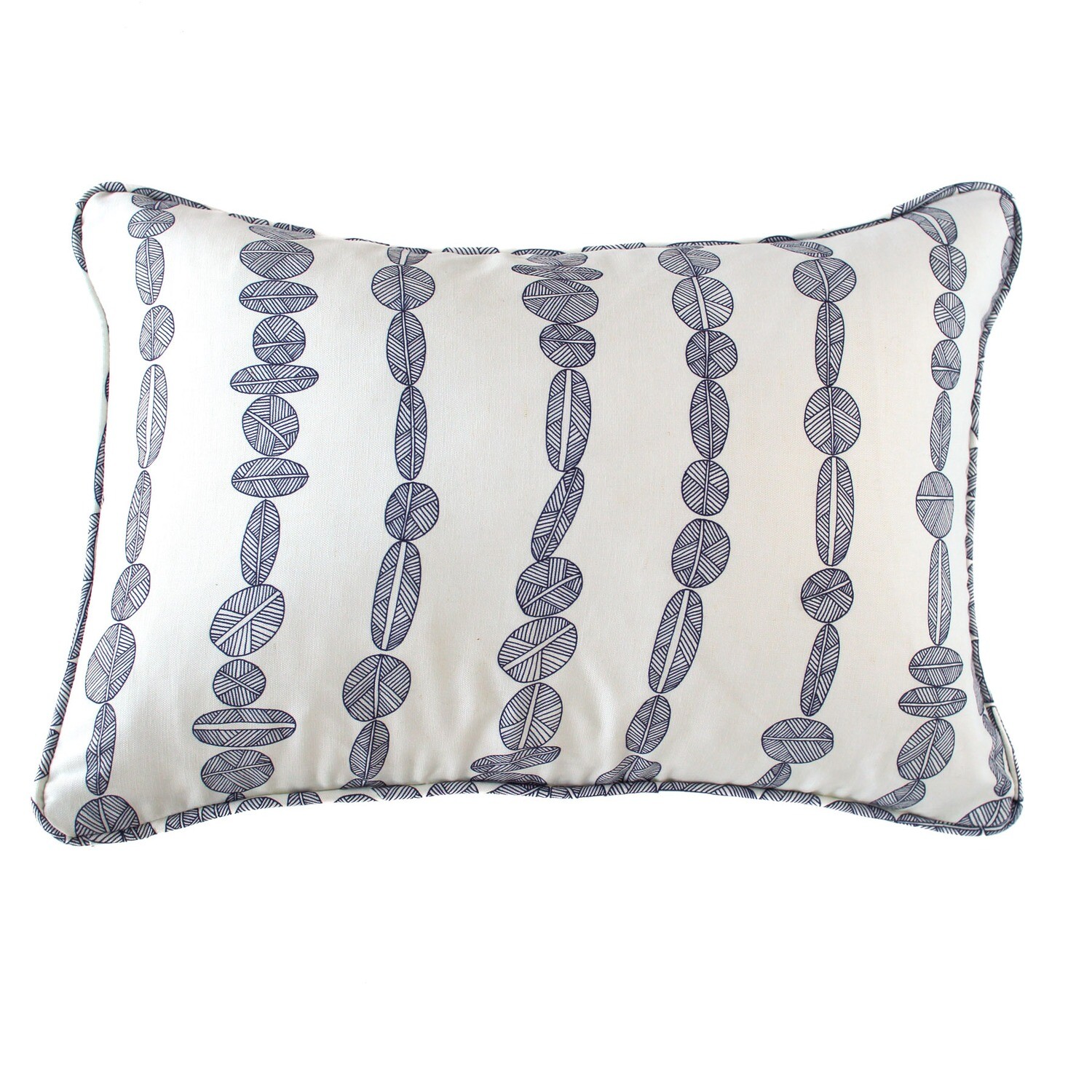 Linen Cotton Decorative Pillow - Flint | Navy Pattern - Handcrafted Montreal
