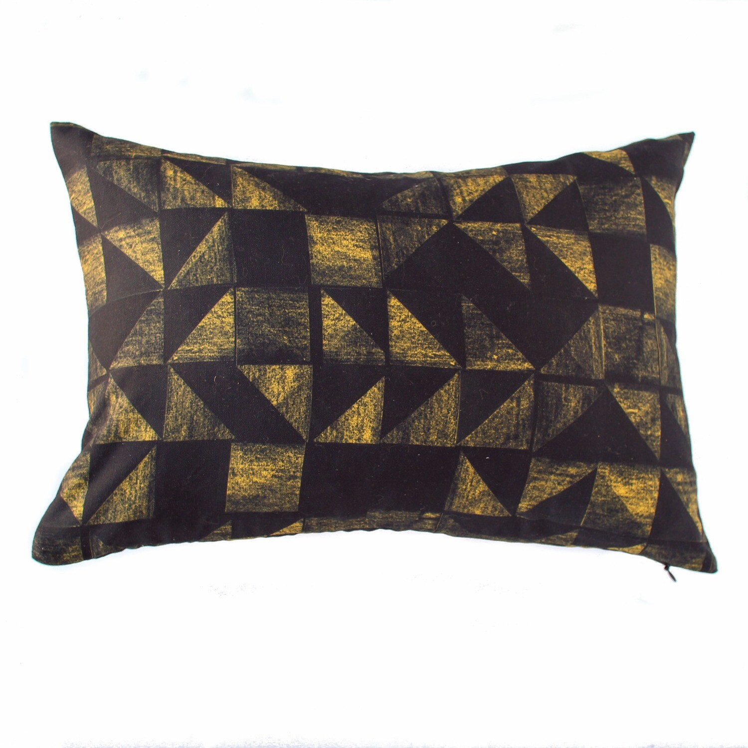 Linen Cotton Decorative Pillow - Tile | Golden Pattern - Handcrafted Montreal
