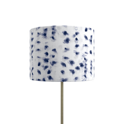 Handcrafted Linen Cotton Lampshade in Smudge | Indigo- Custom Montreal Design