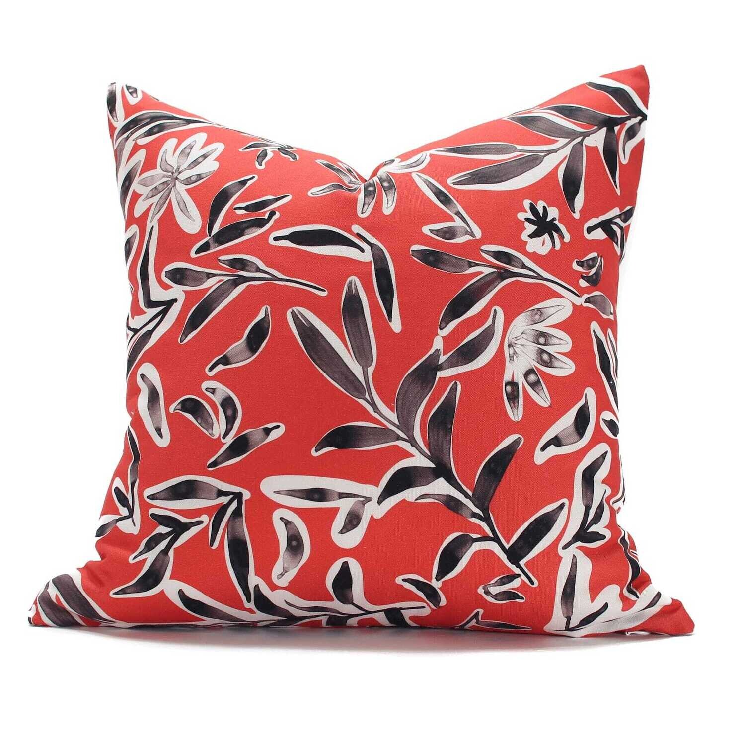 Linen Cotton Decorative Pillow - Pillow in Ficus Scatter | Pounce Pattern - Handcrafted Montreal