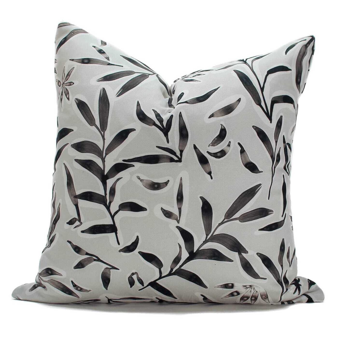 Linen Cotton Decorative Pillow - Pillow in Ficus Scatter | Pause Pattern - Handcrafted Montreal