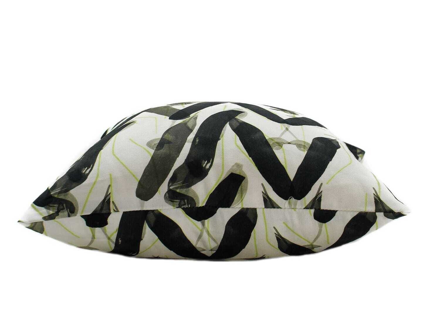 Linen Cotton Decorative Pillow - Pillow in Milkweed | Dusk Pattern - Handcrafted Montreal