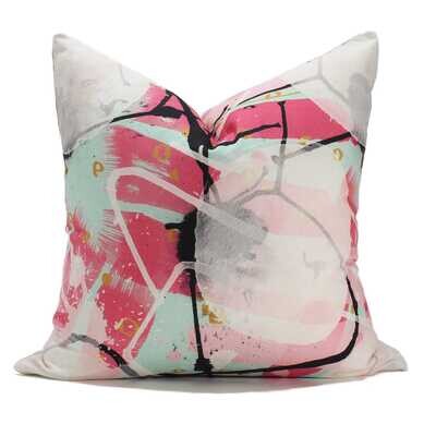 Linen Cotton Decorative Pillow - Fritz | Gumball Pattern - Handcrafted Montreal