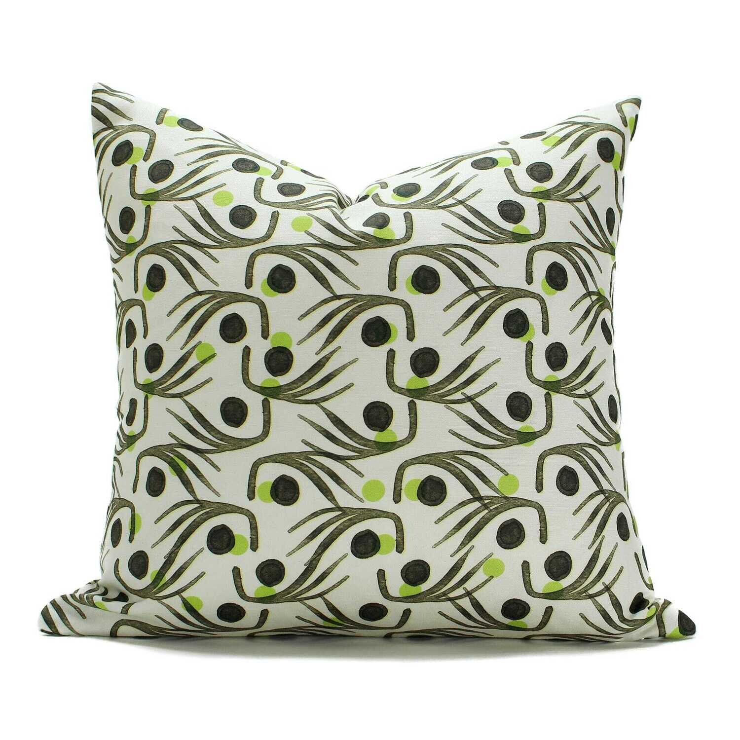 Linen Cotton Decorative Pillow - Pillow in Whiskers | Dusk Pattern - Handcrafted Montreal